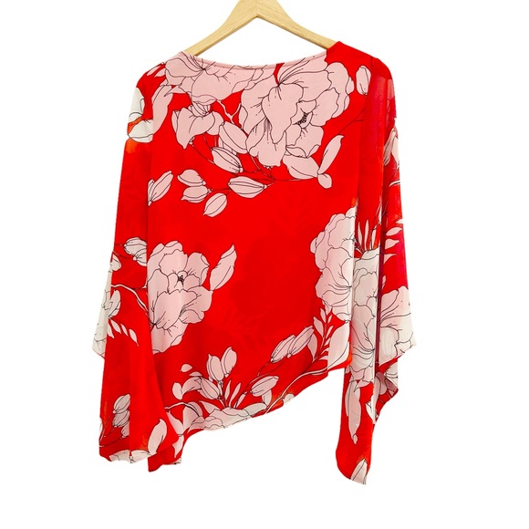 Chico’s Multicolor Floral Contemporary Asymmetrical Bold & Breezy Tunic, 0P=S/4P - Picture 5 of 16